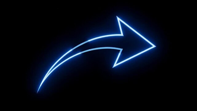 A glowing blue lightning icon and 3d arrow design set on a black background featuring a digital vector illustration of a business graph symbol with a flash of light