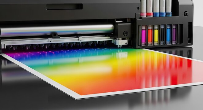High capacity inkjet printer generates vibrant spectrum of colors onto paper
