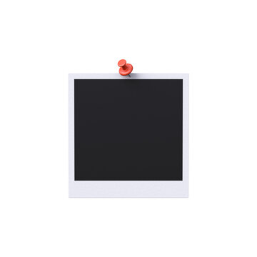3D Blank Photo Frame with Red Push Pin