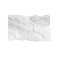 Obraz premium Rectangular crumpled white paper sheet isolated on a solid black background view