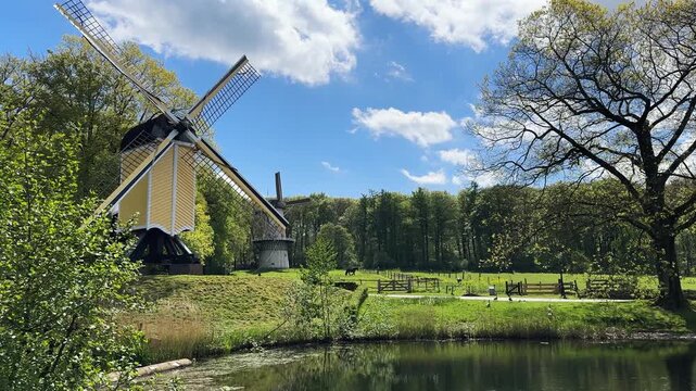 rural dutch traditional country at Arnhem with canals, Netherlands