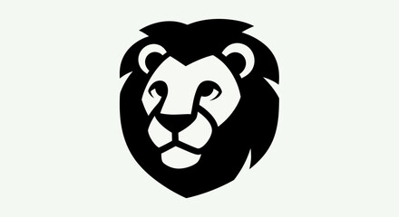 Lion head silhouette on white background © Yoamn