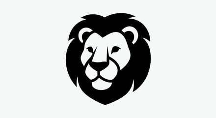 Lion head silhouette on white background © Yoamn