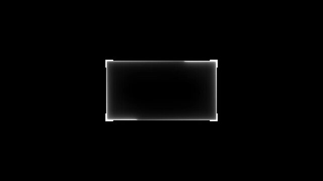 Futuristic HUD frame with hi-tech display interface, digital sci-fi hologram border on isolated black background for gaming.