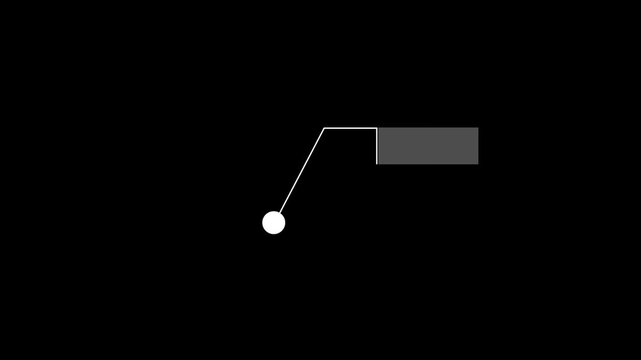 Call out animation on black background, animated call out HUD element with digital line and text box for technical display.