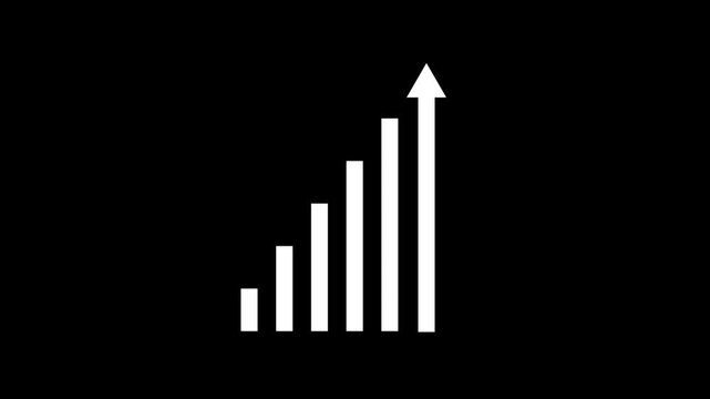 White close Business graph showing positive trending animation. financial business statistics with stock market with 4k video animation.