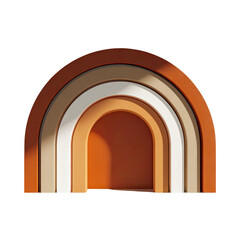 Fototapeta premium Layered Arch Rainbow Sculpture with Warm Earth Tones