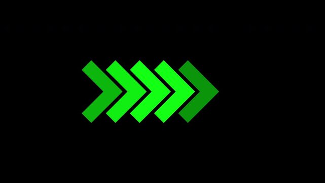 Abstract set of glowing neon arrows. up neon arrow animation. Glowing neon arrows indicates direction. Directional arrow symbol animation on black background