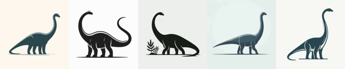 Brachiosaurus Silhouette Vector Illustration © Fajar
