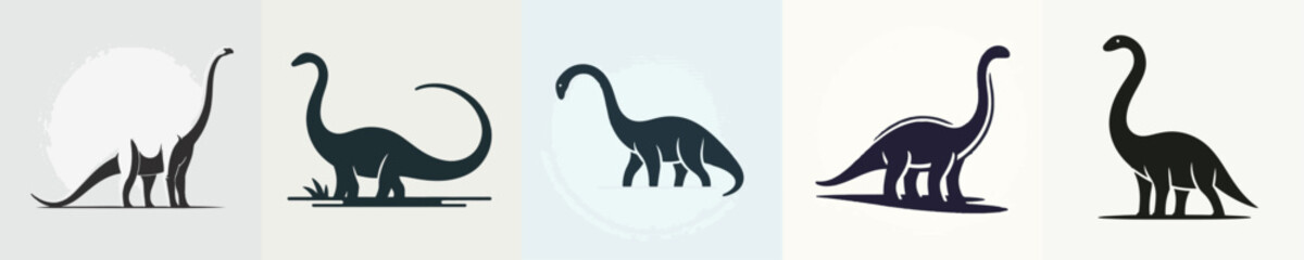 Brachiosaurus Silhouette Vector Illustration © Fajar