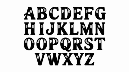 Obraz premium Stylized alphabet letters a to z bold serif typeface on a white background high quality professional