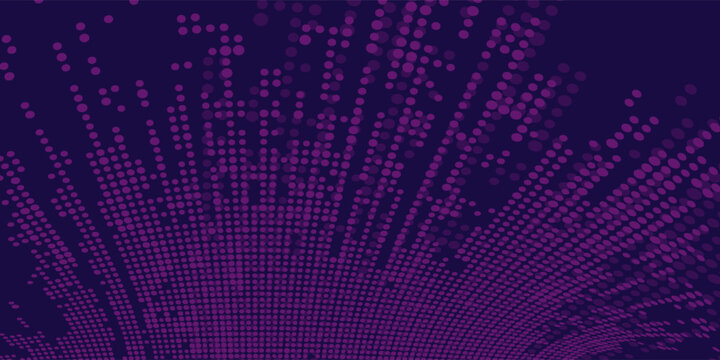 Bg with pixel pattern - blue and purple gradient mosaic for digital design.