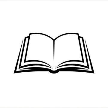  Open Book Black Outline Silhouette Vector Illustration