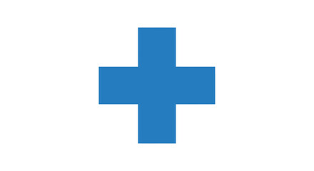Obraz premium Blue Cross Sign Isolated on White Background Representing Concepts of Health and Care