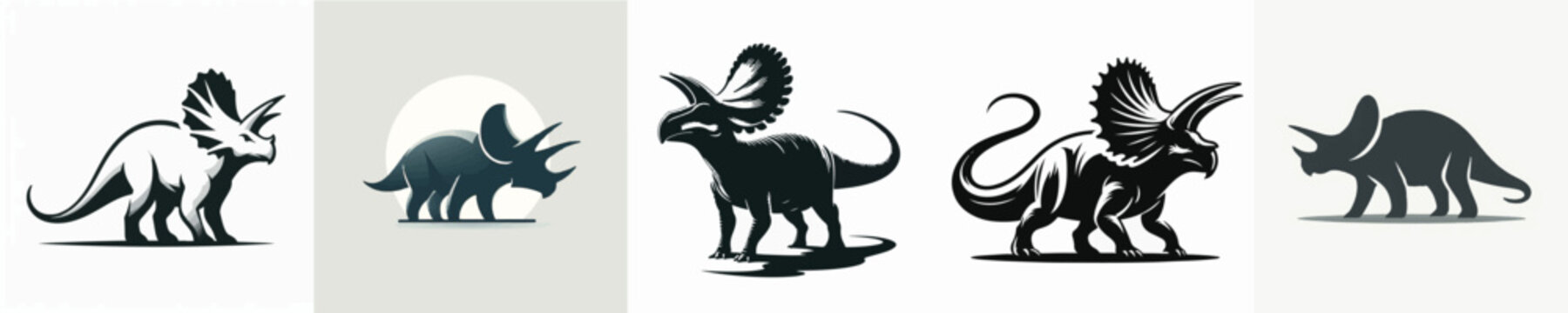 Pentaceratops Silhouette Vector Illustration