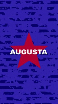 Augusta text - United States USA Colors Effect Glitch