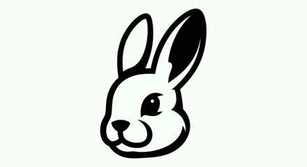 Obraz premium Rabbit head illustration on white background