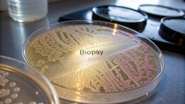 Bacterial Growth in Petri Dish under Laboratory Light Conditions
