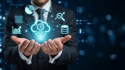 Fototapeta premium Big Data Analysis and Information Timeline Icons