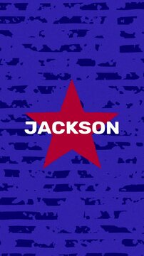 Jackson text - United States USA Colors Effect Glitch