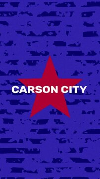 Carson City text - United States USA Colors Effect Glitch