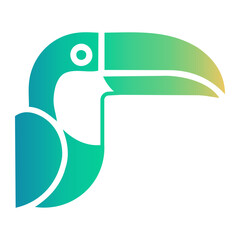 Obraz premium Vibrant tropic toucan bird illustration, an exotic animal with a colorful beak, perfect for nature and wildlife themes