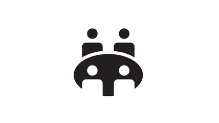Viking helmet icon with two stylized faces, black and white minimalist design for history themed branding © Diego