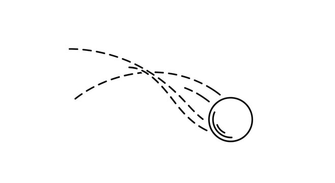 Motion lines around a bouncing ball.