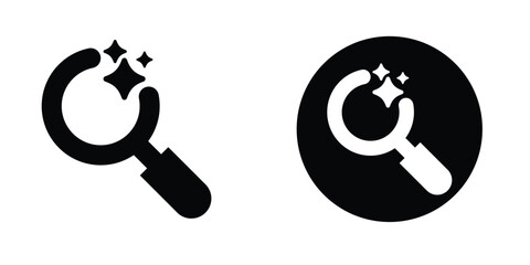 Set of magic search icons with sparkling magnifier and creative discovery symbol collection © Gill