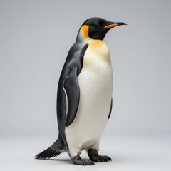 Obraz premium Black and White Bird Standing in Studio Setting