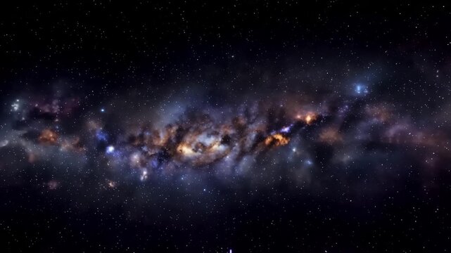 Galaxy in space with stars and cosmic tech animation video background