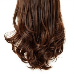 Fototapeta premium Flowing Brunette Hair on White Background Studio Shot
