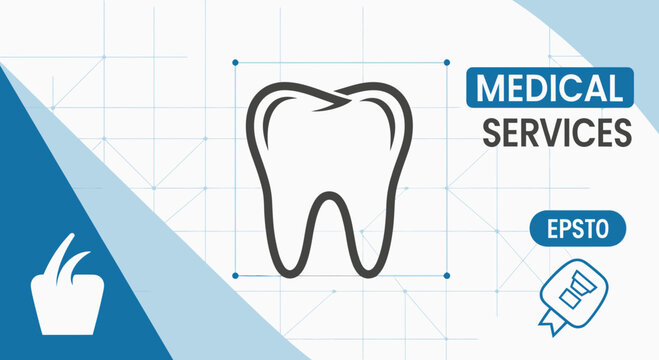 Dental Healthcare: A Clean Tooth Icon Represents Medical Services and Health Benefits