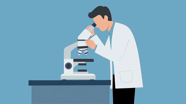 Scientist Using Microscope Animation
