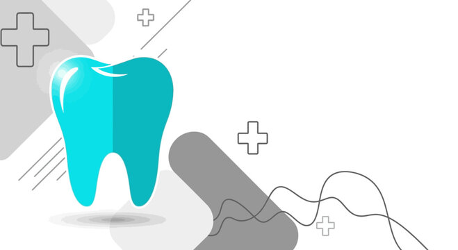 Dental Health Illustration Featuring A Bright And Isolated Tooth With Modern Design Elements
