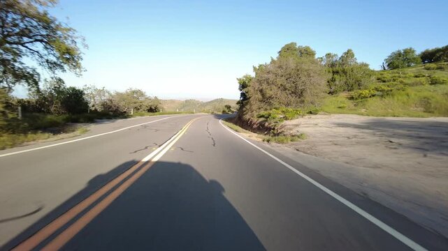Carrizo Plain Highway 58 East Mountain Canyon 05 Front View Driving Plates of Wild Flowers Super Bloom in California USA