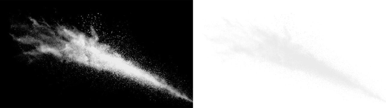 White dust particle sprite impact effect with misty edges on transparent background for creative projects in various digital formats