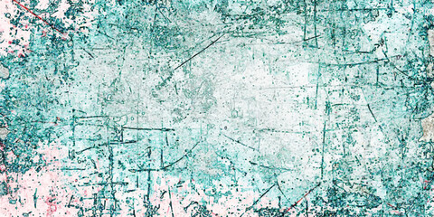 Fototapeta premium Blue grunge art design with a textured paint pattern on an old wall backdrop creates a decorative paper wallpaper for a Christmas card.
