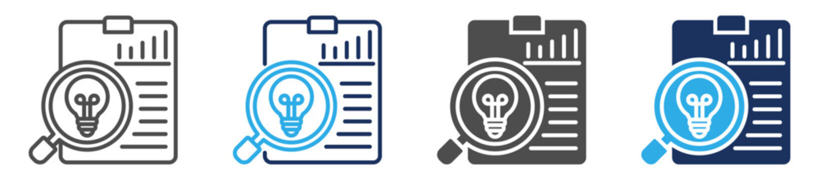 objective analysis icon set multi concept