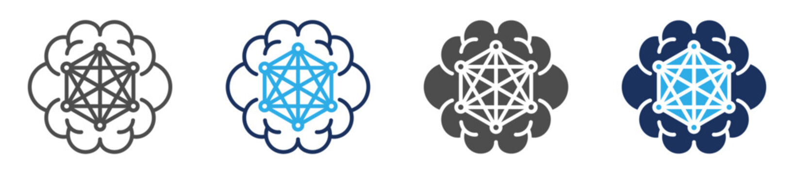 complex thinking icon set multi concept