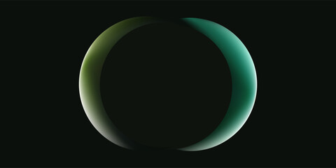 Two planets are partially illuminated with a crescent of light against the vast darkness of space, one glowing yellow-green and the other teal. © Armani