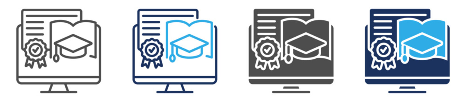 courses icon set multi concept