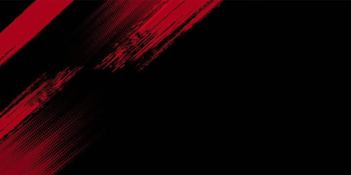 Black and red abstract grunge background with halftone style modern red