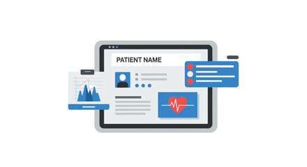 Fototapeta premium Digital Patient Monitoring System Illustrative Depiction for Medical and Healthcare Purposes