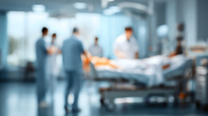 Obraz premium Medical professionals working together in a hospital for patient care and treatment in a focused environment.