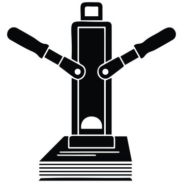 Binding press machine vector silhouette illustration for book or paper document work.
