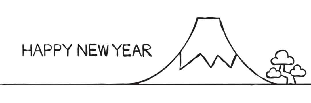 年賀状素材　シンプルな富士山
This is a simple illustration of Mount Fuji.