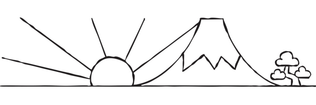 年賀状素材　シンプルな富士山
This is a simple illustration of Mount Fuji.