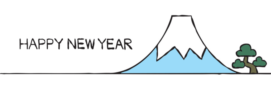年賀状素材　シンプルな富士山
This is a simple illustration of Mount Fuji.