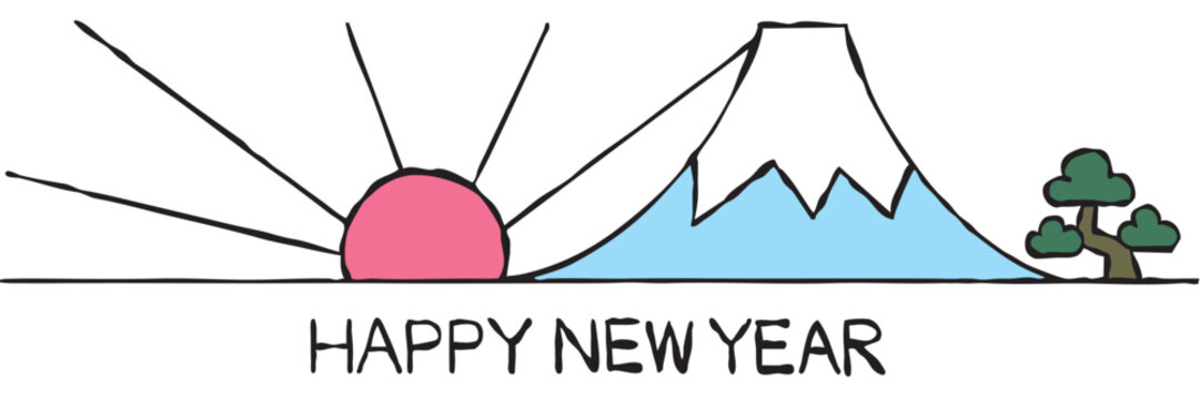 年賀状素材　シンプルな富士山
This is a simple illustration of Mount Fuji.